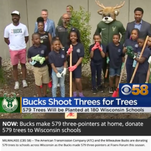 Bucks make 579 three-pointers at home, donate 579 trees to Wisconsin schools